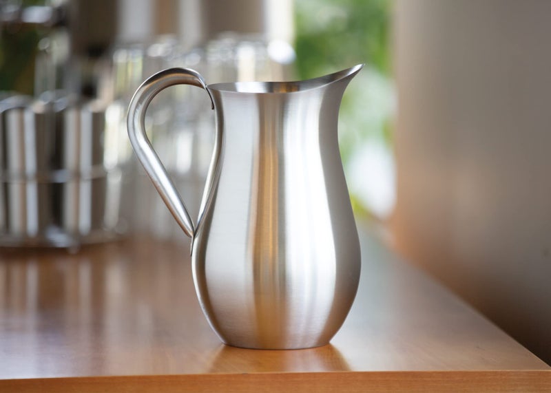 Service Ideas WPB2BSNG Water and Cold Beverage Pitcher, No Ice Guard, Bell Shaped, 2 Liter (66.7 ounces), Dishwasher Safe, Brushed Stainless Steel - Image 3